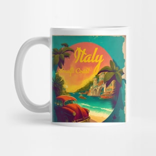 Amalfi Coast Italy Vintage Travel Art Poster Mug